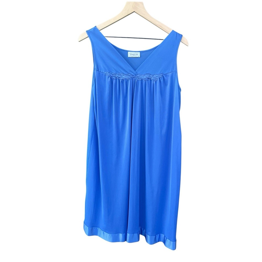 Vtg Vanity Fair Womens Periwinkle Slip Dress Lingerie Coquette Grunge Size M